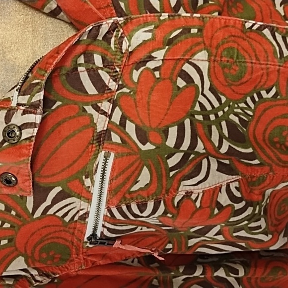 Jones NY XL Soft Fine Wale Stretch Print Cotton Corduroy Jean Jacket - Picture 4 of 16